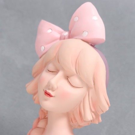 Polystone souvenir "Baby with a scythe, a bow in peas, with a cat" 36x12x15.5 cm-4