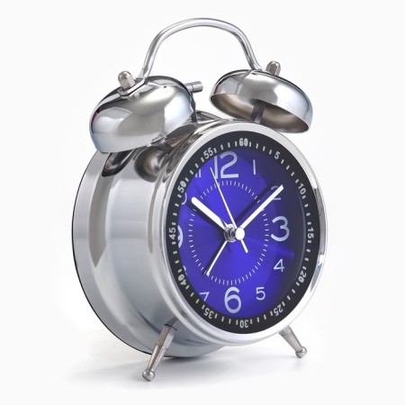 An alarm clock "Forgan", smooth move, D-9 cm, 17 x 11 cm, blue-1