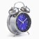 An alarm clock "Forgan", smooth move, D-9 cm, 17 x 11 cm, blue