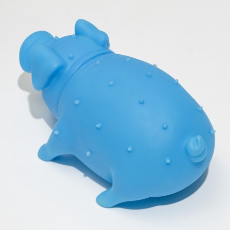 The squeak of "Funny pig" for dogs, grunting, 19 cm, blue-6