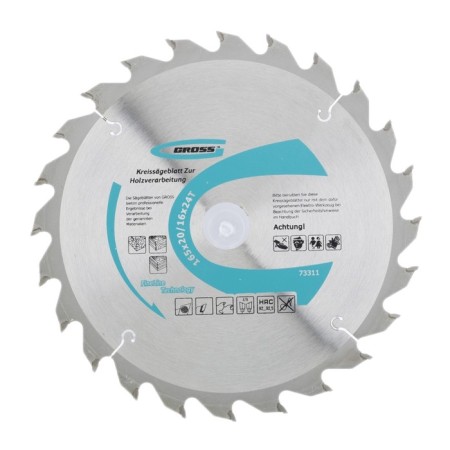 Wooden wood disk Gross, 165 x 20/16 x 24t