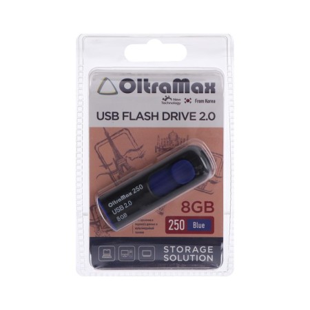 OLTRAMAX 250, 8 GB, USB2.0 flash drive, threes up to 15 MB/s, PBU up to 8 Mb/s, blue-2