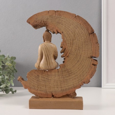 Souvenir Polystone "Buddha - Mudra Dhyan - Meditation in the context of the tree" 6.5x27x27 cm-2