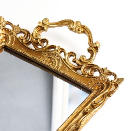 Standing interior polystone with mirror "openwork lines" gold 41.5x23.5x5 cm-3