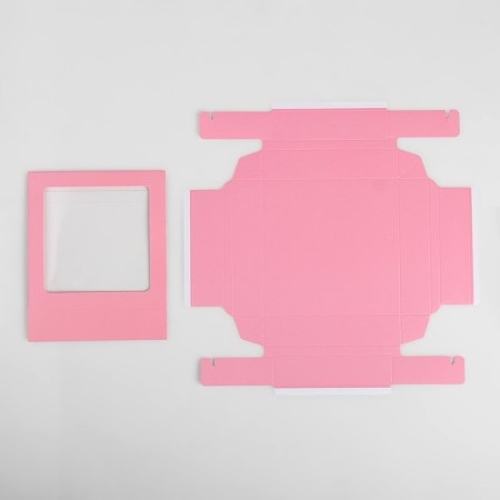 Box for 9 sweets with a shell, pink, 14.5 x 14.5 x 3.5 cm-4