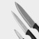 A set of kitchen knives "Eneolit", 3 objects, blade 8.5 cm, 17 cm, 20 cm, black color