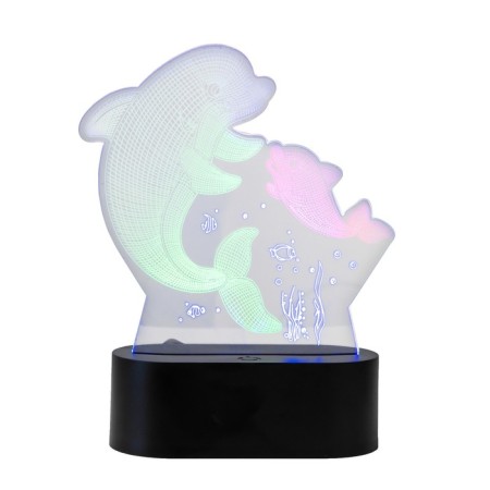 Sensor lamp "2 dolphin" LED USB (90cm) from 3xa Black Black 15x5.5x17.8 cm Risalux 765-10