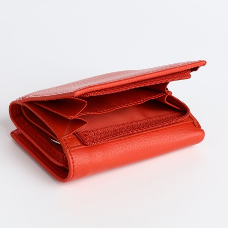 Women's wallet on a magnet, coral color-2