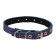 Leather collar on synthetic winterizer, dimensionless, 37 x 1.5 cm, Osh 21-31 cm, blue