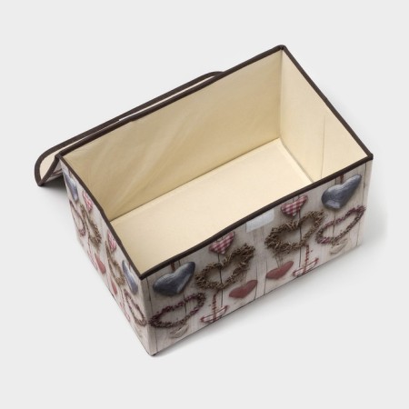 Stelly box for storage with a lid "Heart", 37 × 24 × 24 cm-3