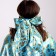Carnival set: scarf, kokoshnik, gold on blue