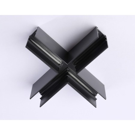 Ambrella Connector X-shaped for the Magnetic GL3376 BK overhead busbar, black-1