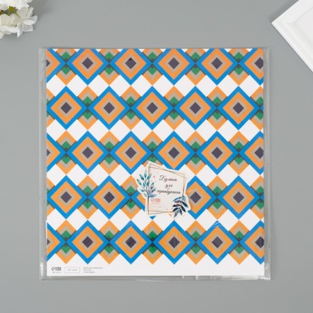 Scrapbooking paper "Mosaic" density 180 grams set 5 pcs 30.5x32 cm-1