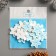 A set of buttons for creativity wood "Blue Snowflake" set of 15 pcs 3.1x2.8 cm