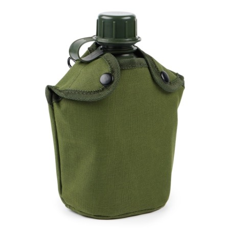 Hiking flask "Adventure", with a 1l cover, plastic, aluminum mug-1