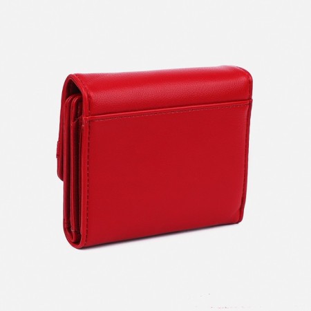 Women's wallet on the button, red color-1