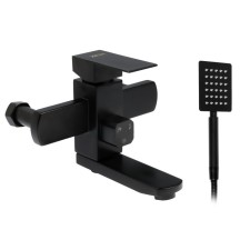 Bath mixer Zein Z3837, one -leaf, shower set, black