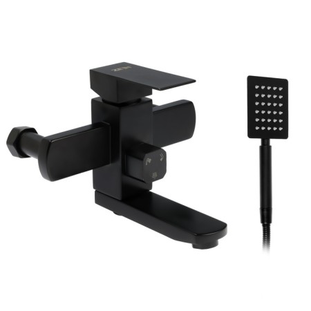 Bath mixer Zein Z3837, one -leaf, shower set, black
