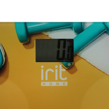Floor scales IRIT IR-7268, electronic, up to 180 kg, 2HAAA (included), yellow with a pattern-1