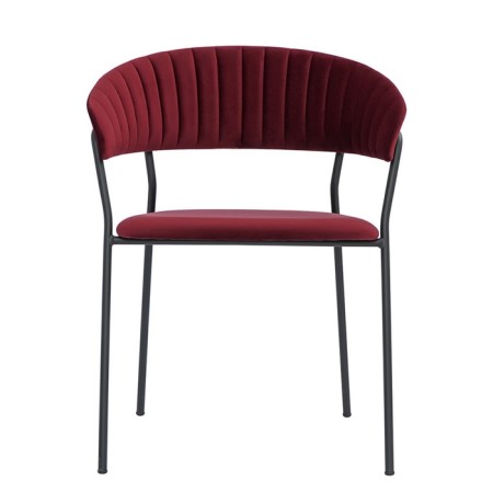 Stefany chair, 515 × 600 × 785 mm, velor, wine color-4