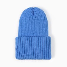 Children's hat, color bright blue, size 54-56