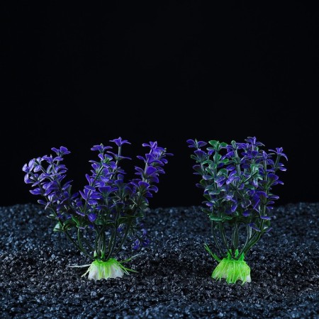 Set of artificial plants for aquarium (2 pcs), 10 cm-2