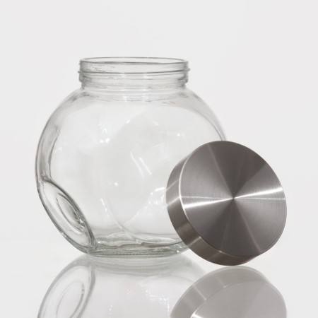Glass jar for bulk products with a metal cover "Twist", 1.6 l, 15.5 × 11.5 × 16 cm-2
