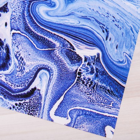 Glossy packaging paper "Blue marble", 70 x 100 cm-2