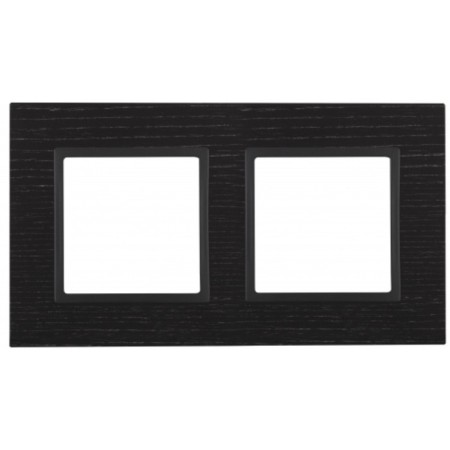 Frame for a circuit breaker for 2 posts, wood, era Elegance, black derevo+antr