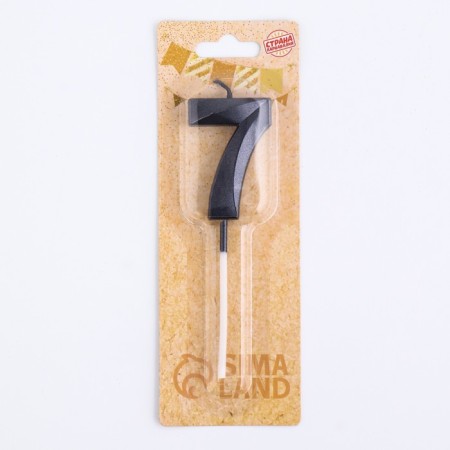 Candle in the cake on the skewer "Fine", the number "7", black, 5 cm-6