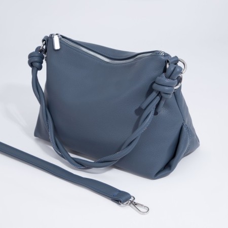 Bag Cross-Bodi with a zipper, blue color-5