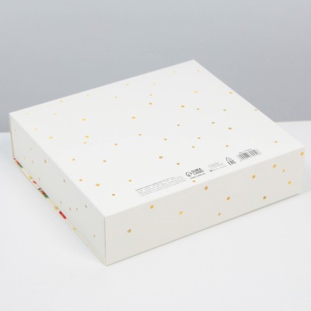 Box Fold -sided double -sided "champagne", 20 x 18 x 5 cm, new year-4