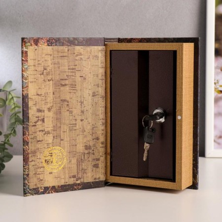 Safe wood book "owl with a key" 21x13x5 cm-1