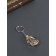 Keychain metal "drop" rhinestones gold 10x3x3 cm
