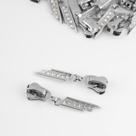 Automatic castle for lightning "Tractor", No. 5, decorative, 10 pcs, Nickel color-1