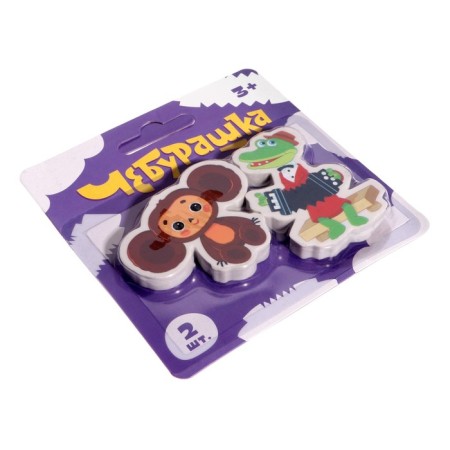 A set of erasers 2 pieces, Cheburashka (Soyuzmultfilm), curly, in a blister-1