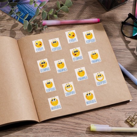 Paper stickers of the “Smiley” rating, 10.5 × 18 cm-2