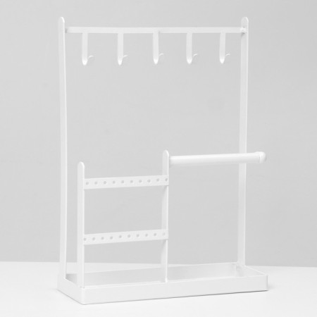 Top for jewelry "Universal" 2-level, 20 × 7.5 × 27 cm, white color-2
