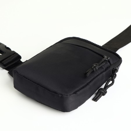 Slong bag from textiles, black color-2