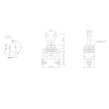 Tumbbler 250V 10A (2C) On-OFF single-pole mini (ASW-23) Rexant-1