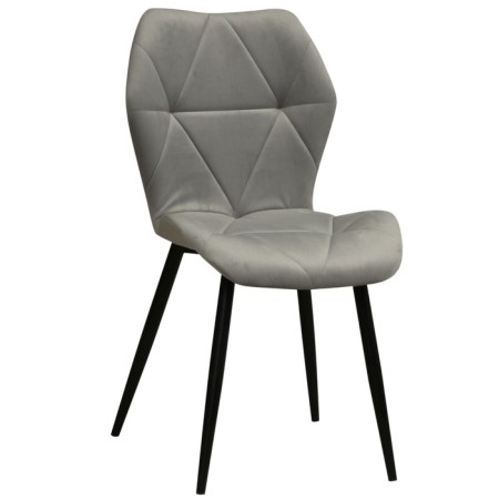 Chair "Dora y", velor tenerife Gray / Black Metal