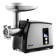 Electric meat grinder KitFort KT-2105, 1800 W, 0.75 kg/min, 5 nozzles, reverse, silver.