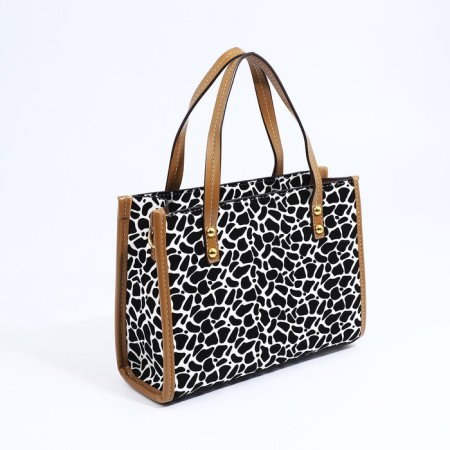 Bag Female Tout with zipper, white/black color-1