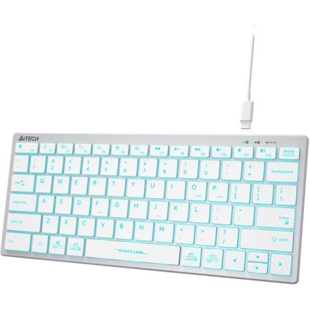 Keyboard A4Tech FSTYLER FX61 White USB Slim Led (FX61 White)-9