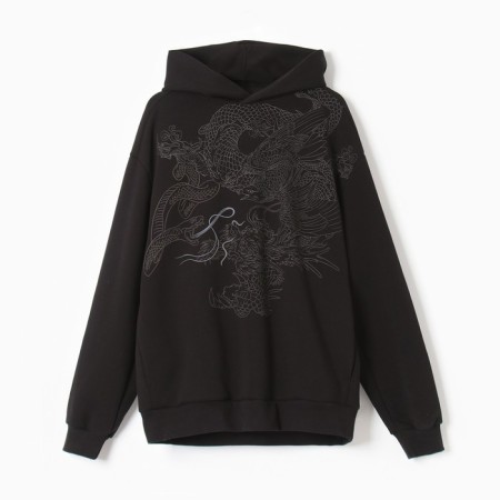 Male sweatshirt is laid down, black color, size 50 (l)-3