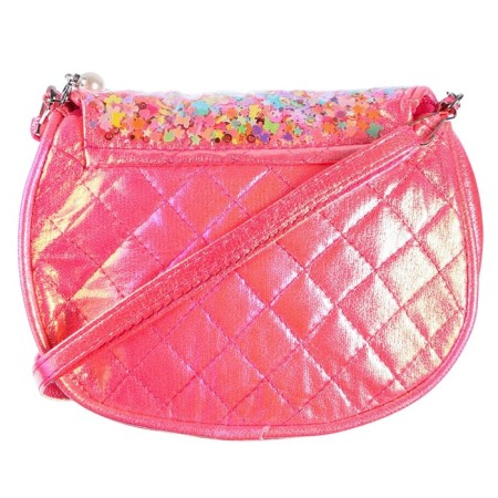 Children's bag on the valve, 6x12x16 cm, adjustable belt, bright pink mix-6