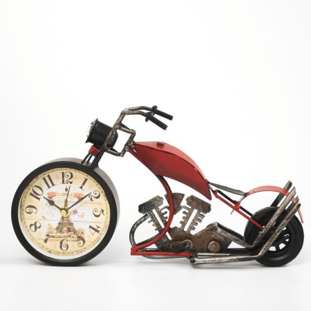 Tables Figure Clock "Retro motorcycle", smooth move, D-9.5 cm, 18 x 29.5 cm, aa-2