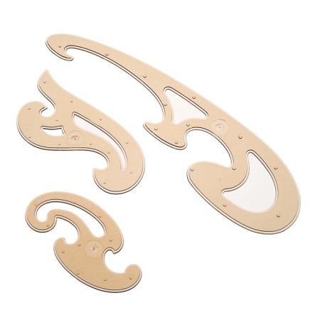 Set of patterns No. 2, 3 pieces, plastic, brown tinted-1