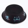 The bowl is round with a non -slip base and print, 450 ml, black