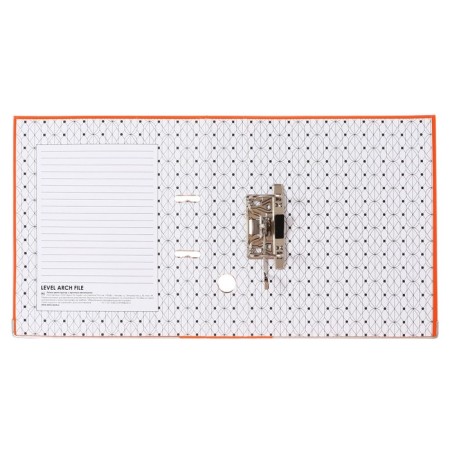 A4, 50 mm, calligrata registrar folder, PVC, embossing "Len", metal edging, pocket for a spine, assembled, orange, mix-3